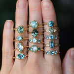 2.60ct Unheated Hexagon Montana Sapphire Low Profile Six Prong Split Shank Solitaire in 18k Yellow Gold