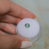 0.95CT ROUND MONTANA SAPPHIRE, TEAL BLUE GREEN AND YELLOW, 5.7X3.8MM