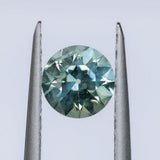 0.95CT ROUND MONTANA SAPPHIRE, TEAL BLUE GREEN AND YELLOW, 5.7X3.8MM