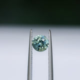 0.95CT ROUND MONTANA SAPPHIRE, TEAL BLUE GREEN AND YELLOW, 5.7X3.8MM