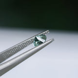 0.95CT ROUND MONTANA SAPPHIRE, TEAL BLUE GREEN AND YELLOW, 5.7X3.8MM