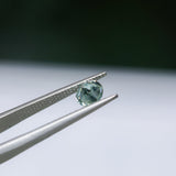0.95CT ROUND MONTANA SAPPHIRE, TEAL BLUE GREEN AND YELLOW, 5.7X3.8MM