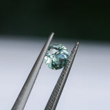 0.95CT ROUND MONTANA SAPPHIRE, TEAL BLUE GREEN AND YELLOW, 5.7X3.8MM