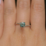 0.95CT ROUND MONTANA SAPPHIRE, TEAL BLUE GREEN AND YELLOW, 5.7X3.8MM