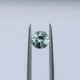 1.06CT ROUND MONTANA SAPPHIRE, LIGHT PARTI YELLOW BLUE, UNTREATED, 6.1X4MM