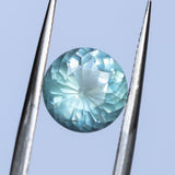 2.22CT ROUND MONTANA SAPPHIRE, SILKY SOFT LIGHT AQUA BLUE, 8.1MM - APPRAISED STONE