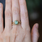 1.93ct Oval Silky Teal Montana Sapphire Scallop Cup Solitaire in 18k Yellow Gold