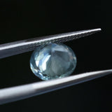 2.22CT ROUND MONTANA SAPPHIRE, SILKY SOFT LIGHT AQUA BLUE, 8.1MM - APPRAISED STONE