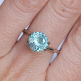 2.22CT ROUND MONTANA SAPPHIRE, SILKY SOFT LIGHT AQUA BLUE, 8.1MM - APPRAISED STONE