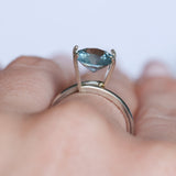 2.22CT ROUND MONTANA SAPPHIRE, SILKY SOFT LIGHT AQUA BLUE, 8.1MM - APPRAISED STONE