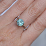2.22CT ROUND MONTANA SAPPHIRE, SILKY SOFT LIGHT AQUA BLUE, 8.1MM - APPRAISED STONE