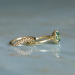 1.93ct Oval Silky Teal Montana Sapphire Scallop Cup Solitaire in 18k Yellow Gold