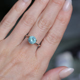 2.22CT ROUND MONTANA SAPPHIRE, SILKY SOFT LIGHT AQUA BLUE, 8.1MM - APPRAISED STONE