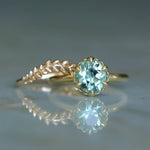 1.93ct Oval Silky Teal Montana Sapphire Scallop Cup Solitaire in 18k Yellow Gold