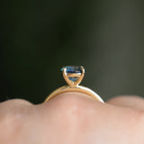 1.43ct Round Precision Cut Teal Montana Sapphire Classic 4 Prong Solitaire in 18k Yellow Gold