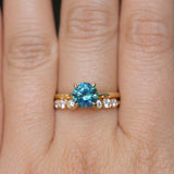 1.43ct Round Precision Cut Teal Montana Sapphire Classic 4 Prong Solitaire in 18k Yellow Gold
