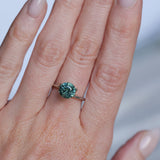 2.20CT ROUND MONTANA SAPPHIRE, TEAL GREEN, 7.41X5.3MM