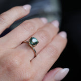 2.20CT ROUND MONTANA SAPPHIRE, TEAL GREEN, 7.41X5.3MM