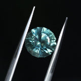 2.20CT ROUND MONTANA SAPPHIRE, TEAL GREEN, 7.41X5.3MM
