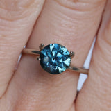 2.34CT ROUND PRECISION CUT MONTANA SAPPHIRE, OCEAN BLUE, UNTREATED, 7.44X5.50MM