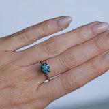 2.34CT ROUND PRECISION CUT MONTANA SAPPHIRE, OCEAN BLUE, UNTREATED, 7.44X5.50MM