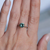 1.46CT ROUND PRECISION CUT MONTANA SAPPHIRE, TEAL GREEN, UNTREATED, 7.08X4.1MM