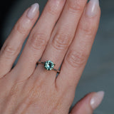 1.46CT ROUND PRECISION CUT MONTANA SAPPHIRE, TEAL GREEN, UNTREATED, 7.08X4.1MM