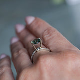 1.46CT ROUND PRECISION CUT MONTANA SAPPHIRE, TEAL GREEN, UNTREATED, 7.08X4.1MM
