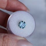 2.38CT ROUND PRECISION CUT MONTANA SAPPHIRE, MEDIUM BLUE, UNTREATED, 7.69X5.31MM - APPRAISED STONE