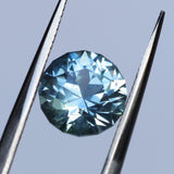 2.38CT ROUND PRECISION CUT MONTANA SAPPHIRE, MEDIUM BLUE, UNTREATED, 7.69X5.31MM - APPRAISED STONE