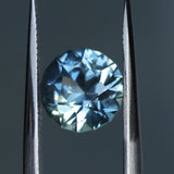 2.38CT ROUND PRECISION CUT MONTANA SAPPHIRE, MEDIUM BLUE, UNTREATED, 7.69X5.31MM - APPRAISED STONE