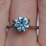 2.38CT ROUND PRECISION CUT MONTANA SAPPHIRE, MEDIUM BLUE, UNTREATED, 7.69X5.31MM - APPRAISED STONE