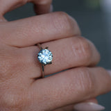 2.38CT ROUND PRECISION CUT MONTANA SAPPHIRE, MEDIUM BLUE, UNTREATED, 7.69X5.31MM - APPRAISED STONE