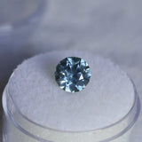 2.38CT ROUND PRECISION CUT MONTANA SAPPHIRE, MEDIUM BLUE, UNTREATED, 7.69X5.31MM - APPRAISED STONE