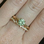 1.01ct Round Green Montana Sapphire Classic Four Prong Solitaire in 14k Yellow Gold