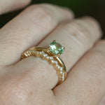 1.01ct Round Green Montana Sapphire Classic Four Prong Solitaire in 14k Yellow Gold