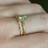 1.01ct Round Green Montana Sapphire Classic Four Prong Solitaire in 14k Yellow Gold