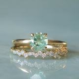 1.01ct Round Green Montana Sapphire Classic Four Prong Solitaire in 14k Yellow Gold