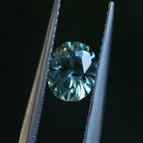 1.15CT PRECISION CUT OVAL MONTANA SAPPHIRE, LIGHT AQUA BLUE GREEN, 6.7X5.4X4.1MM