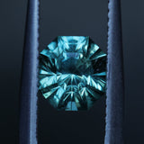 1.94CT SPECIAL RADIANT CUT MONTANA SAPPHIRE, DEEP TEAL BLUE GREEN, UNTREATED, 6.9X6.27X5.36MM
