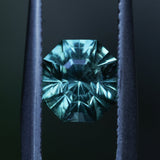1.94CT SPECIAL RADIANT CUT MONTANA SAPPHIRE, DEEP TEAL BLUE GREEN, UNTREATED, 6.9X6.27X5.36MM
