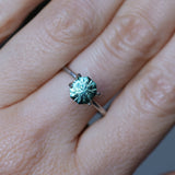 1.94CT SPECIAL RADIANT CUT MONTANA SAPPHIRE, DEEP TEAL BLUE GREEN, UNTREATED, 6.9X6.27X5.36MM