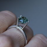 1.94CT SPECIAL RADIANT CUT MONTANA SAPPHIRE, DEEP TEAL BLUE GREEN, UNTREATED, 6.9X6.27X5.36MM
