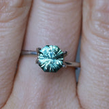 1.94CT SPECIAL RADIANT CUT MONTANA SAPPHIRE, DEEP TEAL BLUE GREEN, UNTREATED, 6.9X6.27X5.36MM