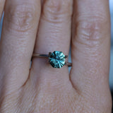 1.94CT SPECIAL RADIANT CUT MONTANA SAPPHIRE, DEEP TEAL BLUE GREEN, UNTREATED, 6.9X6.27X5.36MM