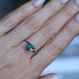 1.94CT SPECIAL RADIANT CUT MONTANA SAPPHIRE, DEEP TEAL BLUE GREEN, UNTREATED, 6.9X6.27X5.36MM