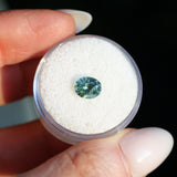 1.35CT PRECISION CUT OVAL MONTANA SAPPHIRE, LIGHT BLUE TEAL, 7.2X5.8X4.3MM