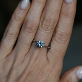 1.39CT ROUND PRECISION CUT MONTANA SAPPHIRE, COLOR SHIFTING TEAL TO PURPLE GREY, 6.5X4.3MM
