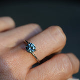1.39CT ROUND PRECISION CUT MONTANA SAPPHIRE, COLOR SHIFTING TEAL TO PURPLE GREY, 6.5X4.3MM