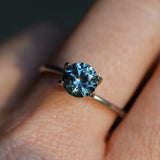 1.39CT ROUND PRECISION CUT MONTANA SAPPHIRE, COLOR SHIFTING TEAL TO PURPLE GREY, 6.5X4.3MM